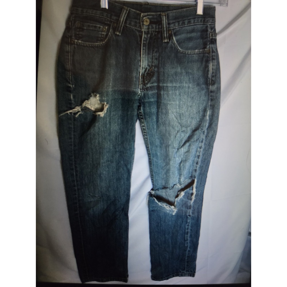 Levis Straight Fit Mens Blue Denim Jeans Medium Wash